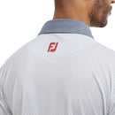 FootJoy Diamond Dot Print Lisle Polo Shirt - White/Graphite