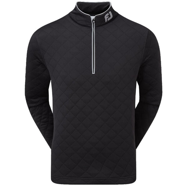 FootJoy Diamond Jacquard 1/4 Zip Pullover - Black/Grey