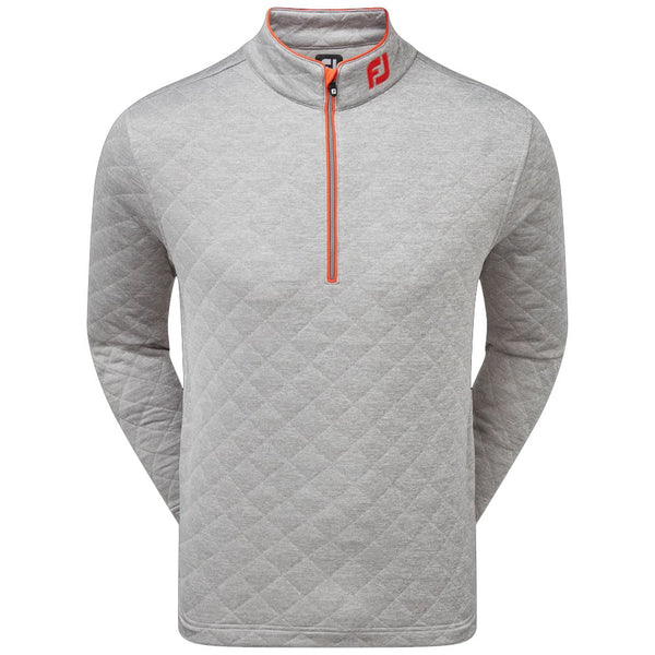 FootJoy Diamond Quilted Chill-Out Xtreme 1/4 Zip Pullover - Grey/Chilli