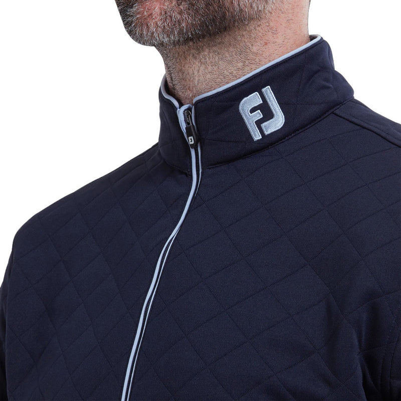 FootJoy Diamond Quilted Chill-Out Xtreme 1/4 Zip Pullover - Navy/Sky