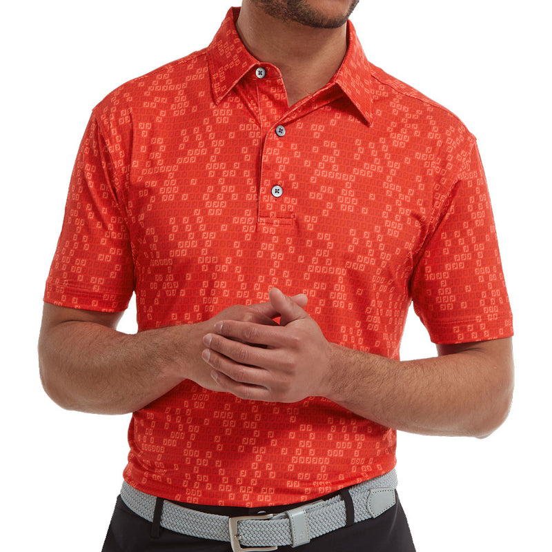 FootJoy Digital Camo Print Lisle Polo Shirt - Red