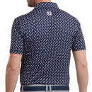 FootJoy Dolphins Print Lisle Polo Shirt - Navy/Lavender