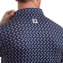 FootJoy Dolphins Print Lisle Polo Shirt - Navy/Lavender