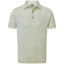 FootJoy Dolphins Print Lisle Polo Shirt - Lemonade/Dove Grey