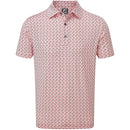 FootJoy Dolphins Print Lisle Polo Shirt - Quartz Pink/Graphite