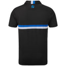FootJoy Double Chestband Pique Polo Shirt - Black/Cobalt/White