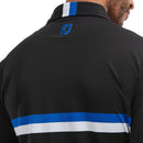 FootJoy Double Chestband Pique Polo Shirt - Black/Cobalt/White