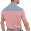 FootJoy End-On-End Block Polo Shirt - White/Racing Red/Twilight