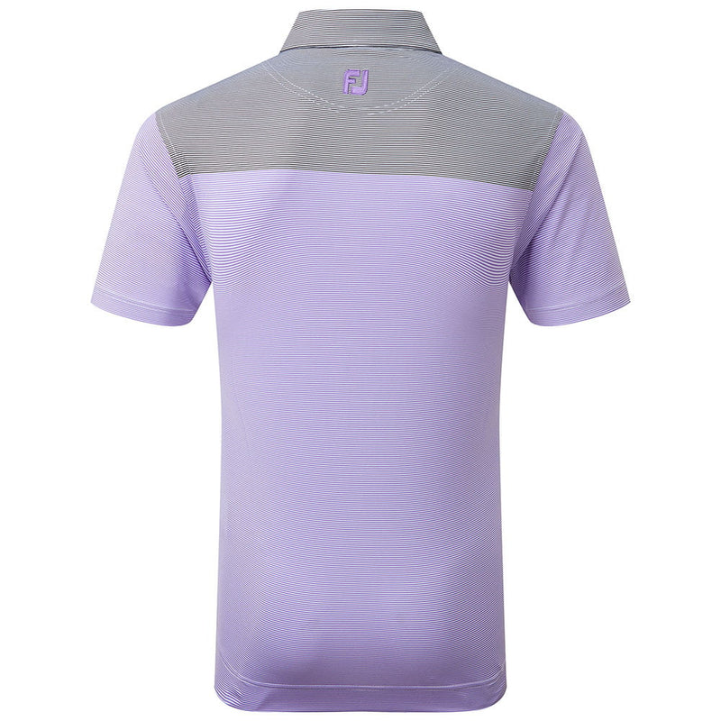 FootJoy End-On-End Block Polo Shirt - White/Violet/Black