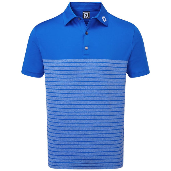 FootJoy Engineered Heather Striped Lisle Polo Shirt - Royal