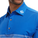 FootJoy Engineered Heather Striped Lisle Polo Shirt - Royal