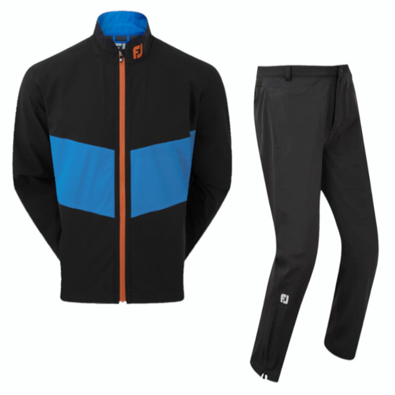 FootJoy HydroLite HydroTour Waterproof Suit Black Sapphire Orange