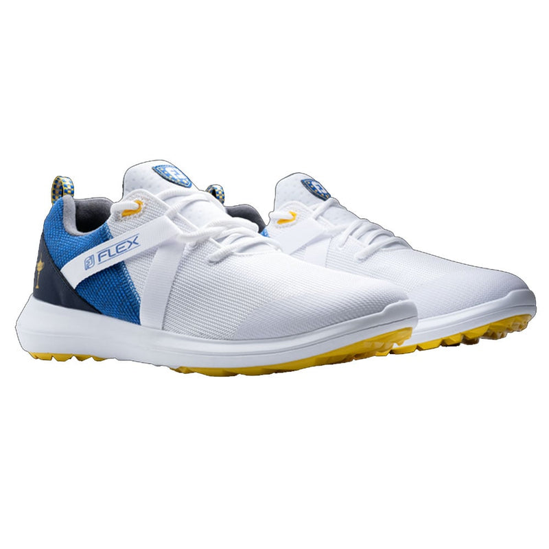 FootJoy Flex XP Ryder Cup Spikeless Shoes - White/Blue/Yellow