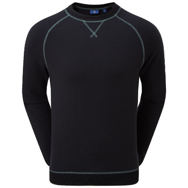 FootJoy French Terry Crew Neck Sweater - Heather Navy