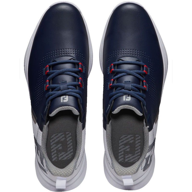 FootJoy Fuel Waterproof Spikeless Shoes - Navy/White/Red