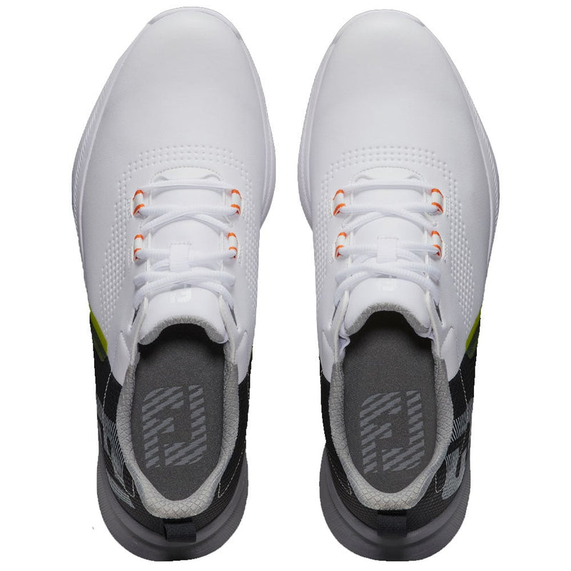 FootJoy Fuel Waterproof Spikeless Shoes - White/Black/Orange