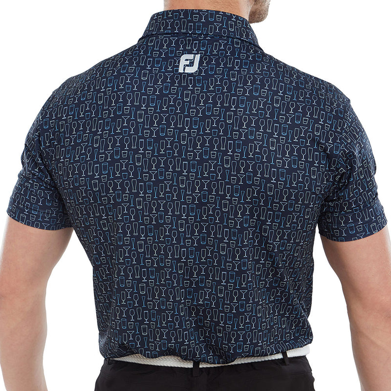 FootJoy Glass Print Polo Shirt - Navy
