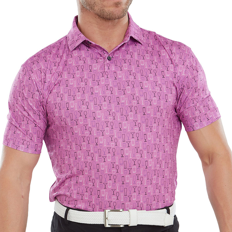 FootJoy Glass Print Polo Shirt - Orchid