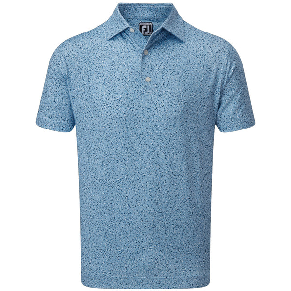 FootJoy Granite Print Lisle Polo Shirt - Dusk Blue/Ink/White