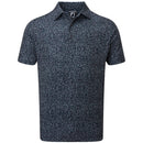 FootJoy Granite Print Lisle Polo Shirt - Navy/White/Lavender/Sky