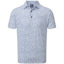 FootJoy Granite Print Lisle Polo Shirt - White/Blue