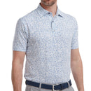FootJoy Granite Print Lisle Polo Shirt - White/Blue