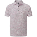 FootJoy Granite Print Lisle Polo Shirt - White/Quartz Pink