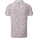 FootJoy Granite Print Lisle Polo Shirt - White/Quartz Pink