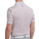 FootJoy Granite Print Lisle Polo Shirt - White/Quartz Pink