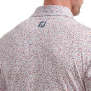 FootJoy Granite Print Lisle Polo Shirt - White/Quartz Pink