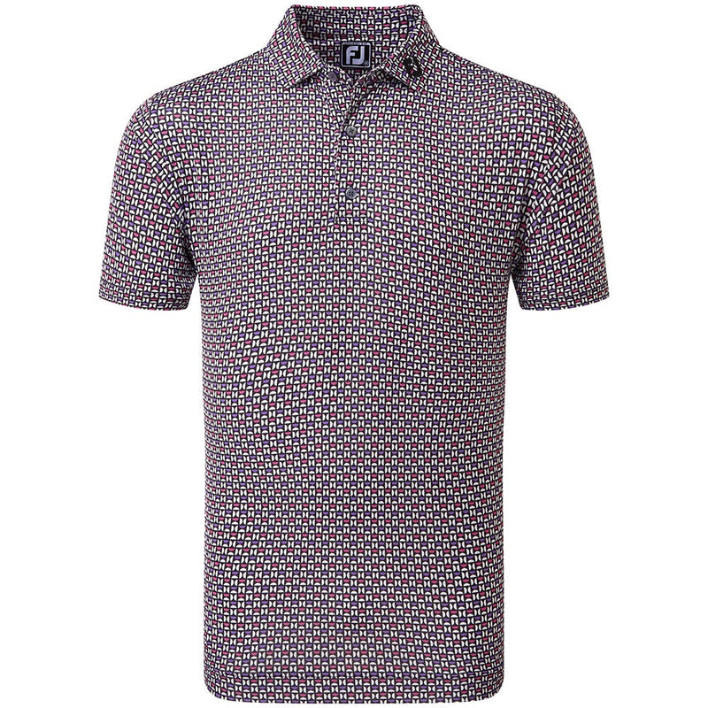 FootJoy Half Moon Geo Polo Shirt - Black/White/Orchid/Violet