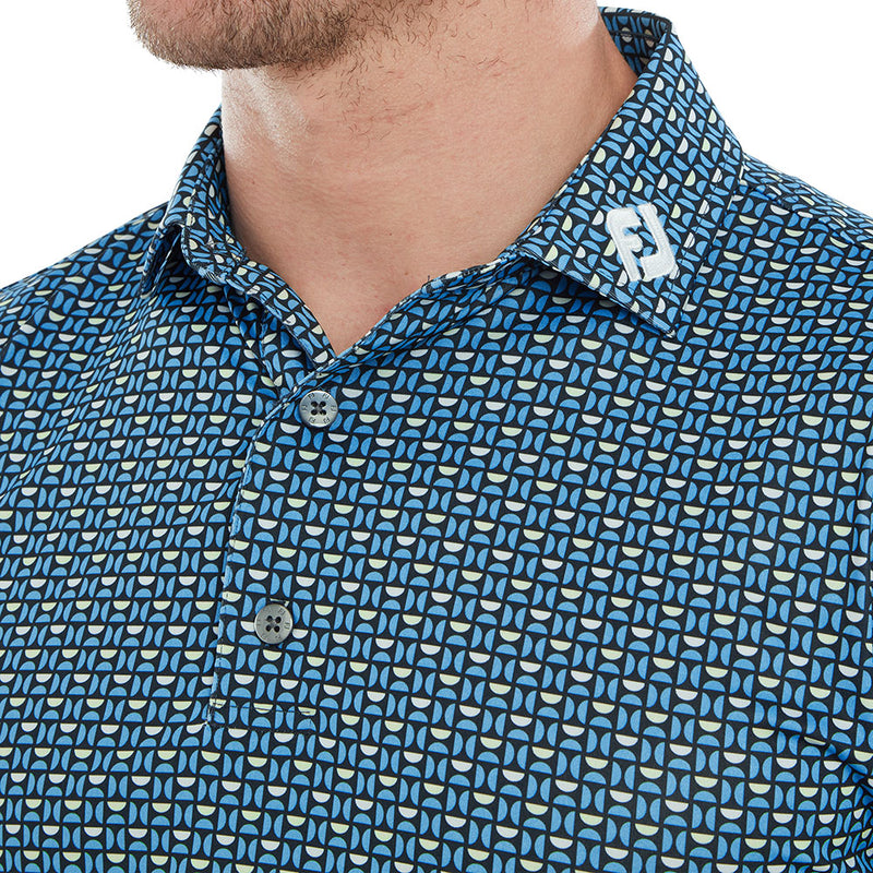 FootJoy Half Moon Geo Polo Shirt - Navy/True Blue/White/Almond