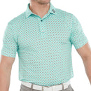 FootJoy Half Moon Geo Polo Shirt - White/Aqua Surf/Maui Blue/Lava