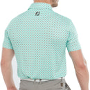 FootJoy Half Moon Geo Polo Shirt - White/Aqua Surf/Maui Blue/Lava
