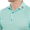 FootJoy Half Moon Geo Polo Shirt - White/Aqua Surf/Maui Blue/Lava