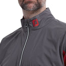 FootJoy HydroKnit 1/2 Zip Waterproof Jacket - Charcoal/Red/White
