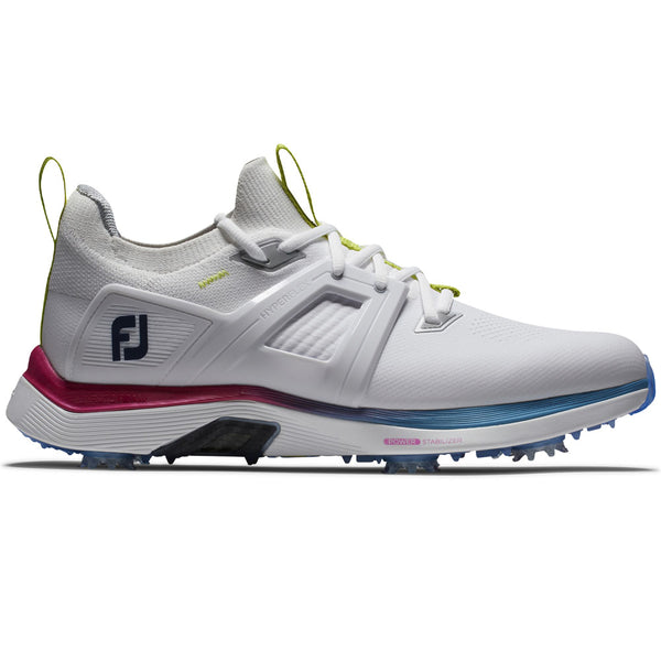 FootJoy Hyperflex Carbon Waterproof Spiked Shoes - White/Blue/Purple