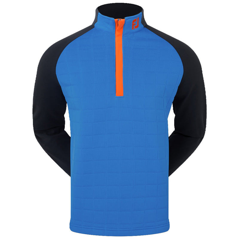 FootJoy Jacquard Chill-Out XP 1/2 Zip Pullover - Sapphire/Black/Orange