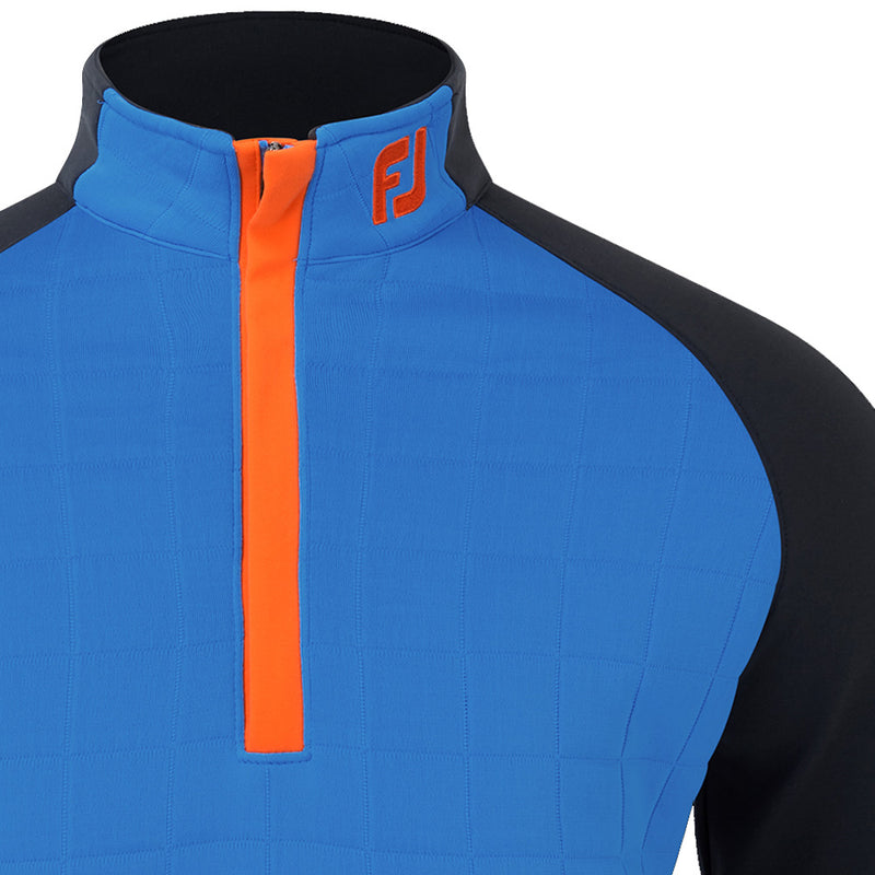FootJoy Jacquard Chill-Out XP 1/2 Zip Pullover - Sapphire/Black/Orange