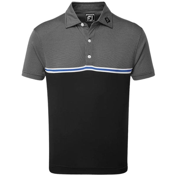 FootJoy Jacquard Top Colour Block Polo Shirt - Black