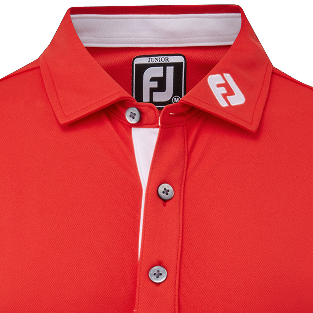 Red footjoy golf shirt on sale