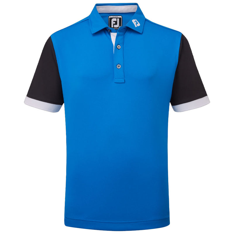 FootJoy Junior Colour Block Polo Shirt - Cobalt/Black