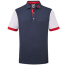 FootJoy Junior Colour Block Polo Shirt - Navy/White