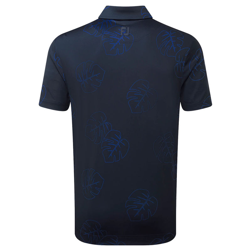 FootJoy Jungle Leaf Print Polo Shirt - Navy Tonal