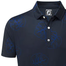 FootJoy Jungle Leaf Print Polo Shirt - Navy Tonal