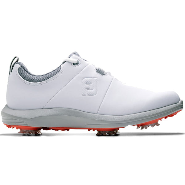FootJoy Ladies eComfort Spiked Shoes - White/Grey