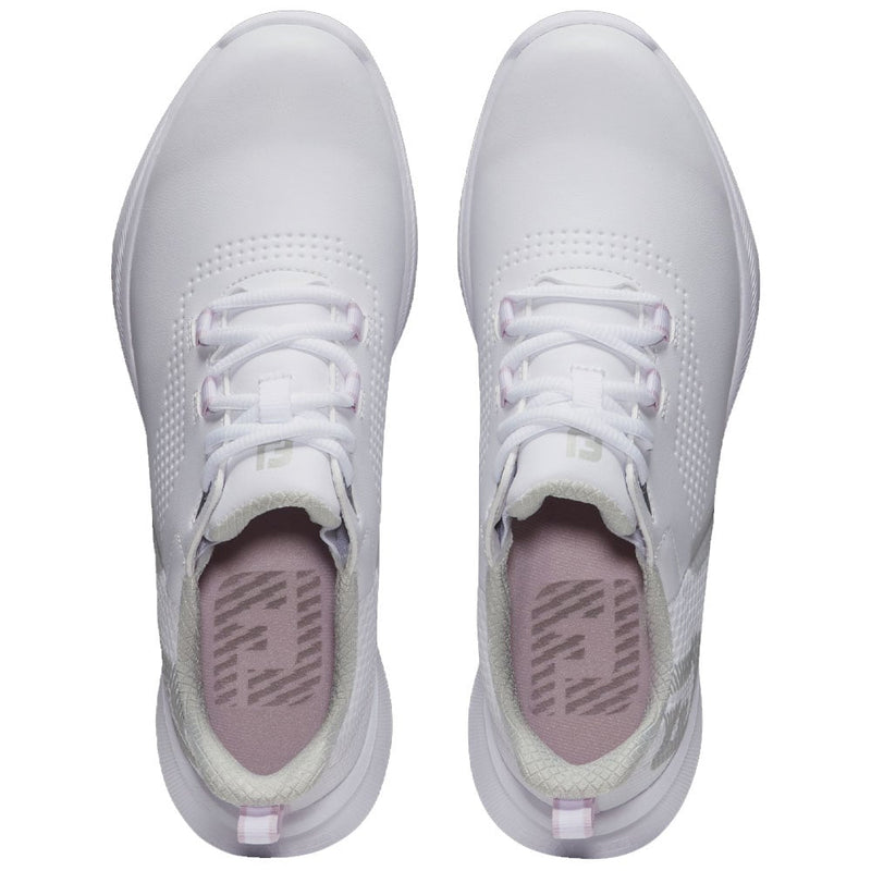 FootJoy Ladies FUEL Spikeless Shoes - White/White/Pink