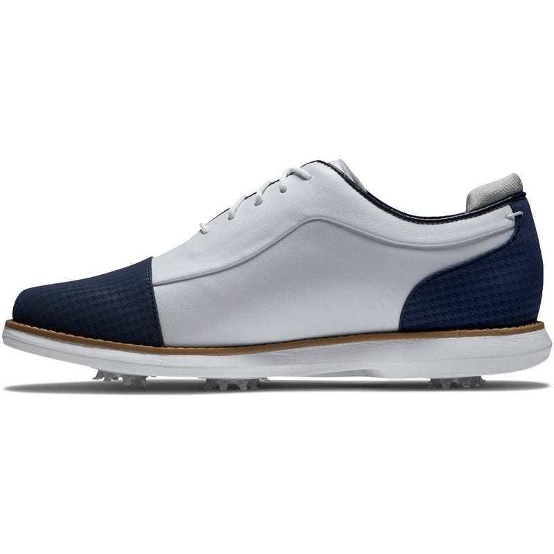 FootJoy Ladies Traditions Spiked Shoes - White/Navy