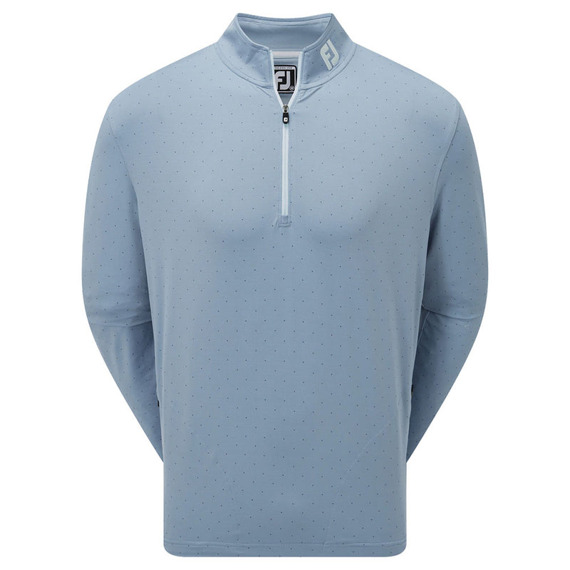 FootJoy Pin Dot Print Chill-Out Pullover - Denim/Bluestone/Azure