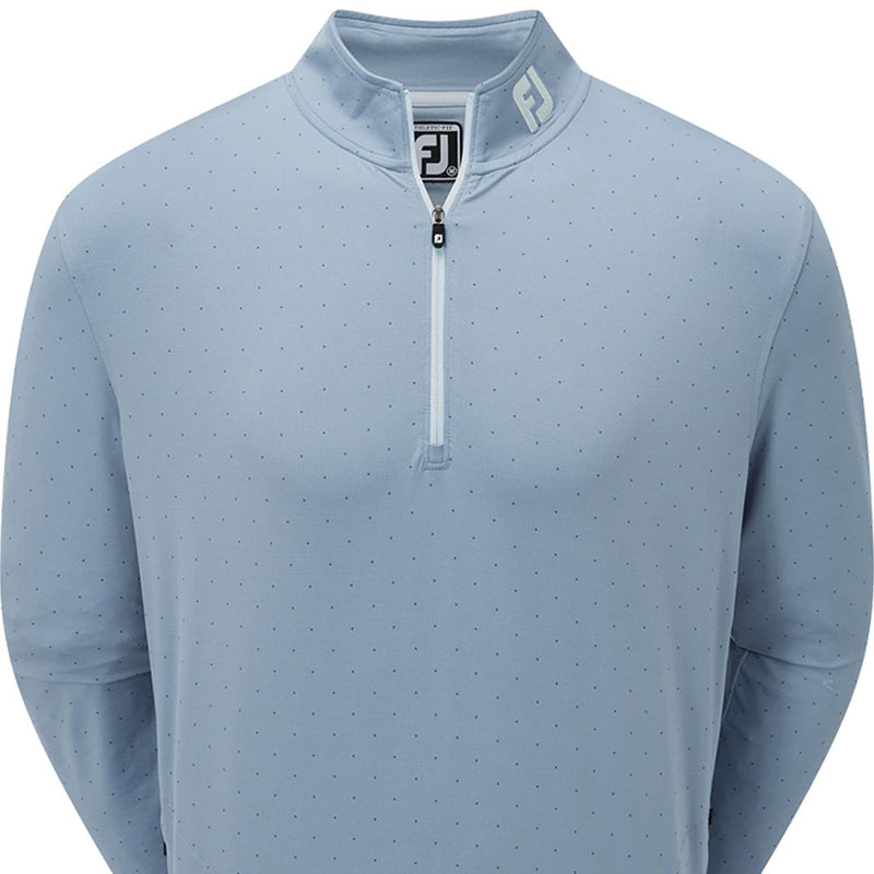 FootJoy Pin Dot Print Chill-Out Pullover - Denim/Bluestone/Azure